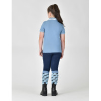 Polo de manga curta Dublin em algodão piqué para criança Nevoeiro azul