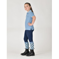 Polo de manga curta Dublin em algodão piqué para criança Nevoeiro azul