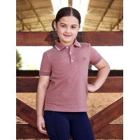 Polo de manga curta Dublin em algodão piqué para criança Rosa empoeirada