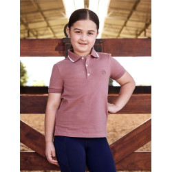 Polo de manga curta Dublin em algodão piqué para criança Rosa empoeirada Polo de manga curta Dublin em algodão piqué para criança Rosa empoeirada