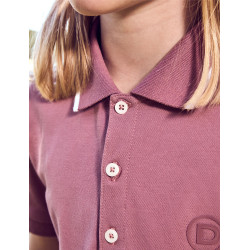 Polo de manga curta Dublin em algodão piqué para criança Rosa empoeirada Polo de manga curta Dublin em algodão piqué para criança Rosa empoeirada