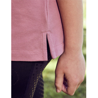 Polo de manga curta Dublin em algodão piqué para criança Rosa empoeirada Polo de manga curta Dublin em algodão piqué para criança Rosa empoeirada