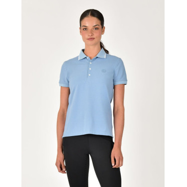Polo de manga curta Dublin em algodão piqué para mulher Nevoeiro azul Polo de manga curta Dublin em algodão piqué para mulher Nevoeiro azul