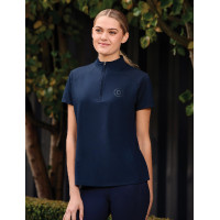Polo de manga curta Dublin respirável com fecho de correr 1/4 para mulher Marinho Azul-marinho