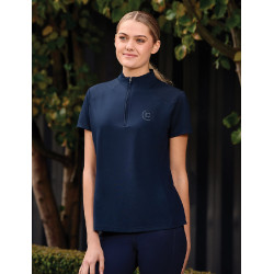 Polo de manga curta Dublin respirável com fecho de correr 1/4 para mulher Marinho Azul-marinho