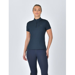 Polo de manga curta Dublin respirável com fecho de correr 1/4 para mulher Marinho Azul-marinho
