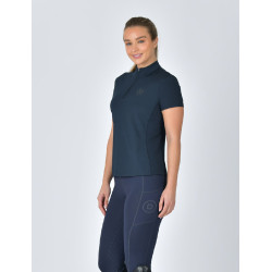 Polo de manga curta Dublin respirável com fecho de correr 1/4 para mulher Marinho Azul-marinho
