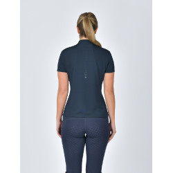 Polo de manga curta Dublin respirável com fecho de correr 1/4 para mulher Marinho Azul-marinho