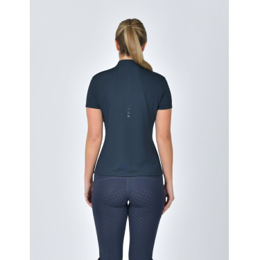 Polo de manga curta Dublin respirável com fecho de correr 1/4 para mulher Marinho Azul-marinho
