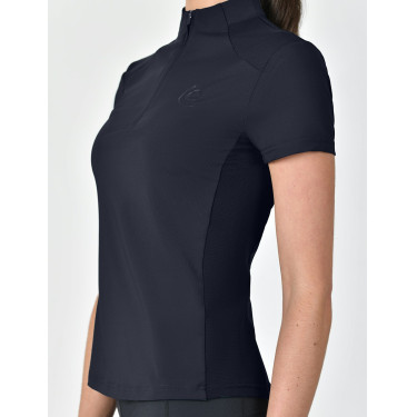 Polo de manga curta Dublin respirável com fecho de correr 1/4 para mulher Marinho Azul-marinho