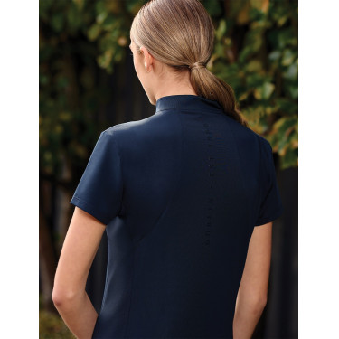 Polo de manga curta Dublin respirável com fecho de correr 1/4 para mulher Marinho Azul-marinho