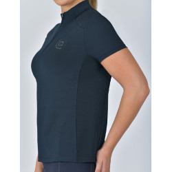 Polo de manga curta Dublin respirável com fecho de correr 1/4 para mulher Marinho Azul-marinho