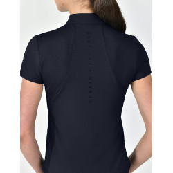 Polo de manga curta Dublin respirável com fecho de correr 1/4 para mulher Marinho Azul-marinho