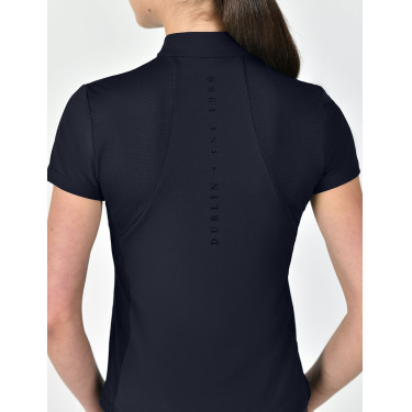 Polo de manga curta Dublin respirável com fecho de correr 1/4 para mulher Marinho Azul-marinho