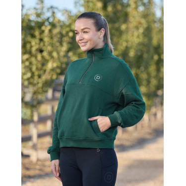 Camisola polar Dublin 1/4 zip para mulher Verde esmeralda escuro Camisola polar Dublin 1/4 zip para mulher Verde esmeralda escuro