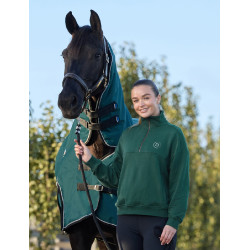 Camisola polar Dublin 1/4 zip para mulher Verde esmeralda escuro Camisola polar Dublin 1/4 zip para mulher Verde esmeralda escuro