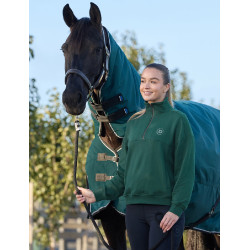 Camisola polar Dublin 1/4 zip para mulher Verde esmeralda escuro Camisola polar Dublin 1/4 zip para mulher Verde esmeralda escuro