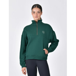 Camisola polar Dublin 1/4 zip para mulher Verde esmeralda escuro Camisola polar Dublin 1/4 zip para mulher Verde esmeralda escuro