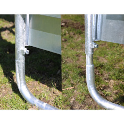 Ripeador quadrado com telhado Hobby Kerbl zincado 1,5 x 1,5 m 8 cavalos