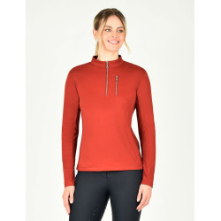 T-shirt de equitação Weatherbeeta Reno de mangas compridas Ocre vermelho T-shirt de equitação Weatherbeeta Reno de mangas compridas Ocre vermelho