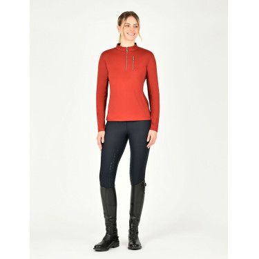 T-shirt de equitação Weatherbeeta Reno de mangas compridas Ocre vermelho T-shirt de equitação Weatherbeeta Reno de mangas compridas Ocre vermelho