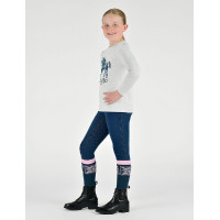 T-shirt de manga comprida com mangas bufantes Dublin Poppy para criança Malhado branco / pônei nórdico T-shirt de manga comprida com mangas bufantes Dublin Poppy para criança Malhado branco / pônei nórdico