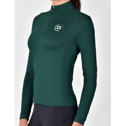 Top de equitação feminino de mangas compridas Dublin respirável Verde esmeralda escuro