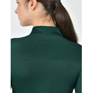 Top de equitação feminino de mangas compridas Dublin respirável Verde esmeralda escuro