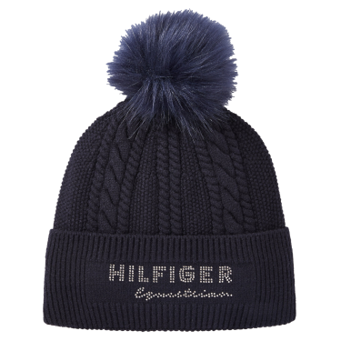 Gorro com pompom Tommy Hilfiger Equestrian Perry Céu do deserto Azul Gorro com pompom Tommy Hilfiger Equestrian Perry Céu do deserto Azul