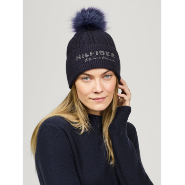 Gorro com pompom Tommy Hilfiger Equestrian Perry Céu do deserto Azul Gorro com pompom Tommy Hilfiger Equestrian Perry Céu do deserto Azul