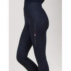 Legging Tommy Hilfiger Equestrian Elmira Winter com strass full grip feminino Céu do deserto Azul