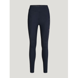 Legging Tommy Hilfiger Equestrian Elmira Winter com strass full grip feminino Céu do deserto Azul