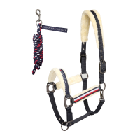 Caveção e guia Tommy Hilfiger Equestrian Yale com pelo Céu do deserto Azul