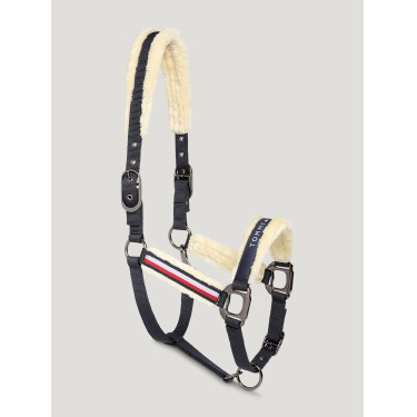 Caveção e guia Tommy Hilfiger Equestrian Yale com pelo Céu do deserto Azul Caveção e guia Tommy Hilfiger Equestrian Yale com pelo Céu do deserto Azul