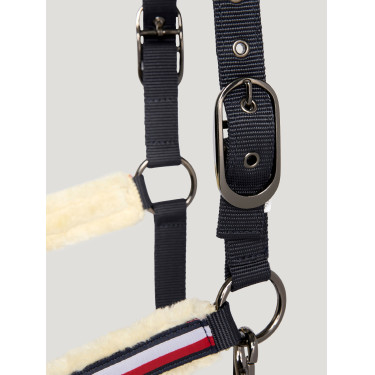 Caveção e guia Tommy Hilfiger Equestrian Yale com pelo Céu do deserto Azul Caveção e guia Tommy Hilfiger Equestrian Yale com pelo Céu do deserto Azul