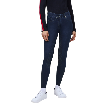 Calça de equitação Tommy Hilfiger Equestrian em jeans Hope para mulher Enxaguar