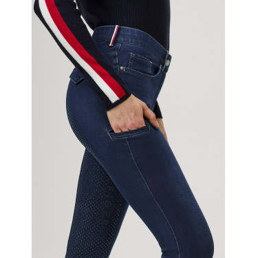 Calça de equitação Tommy Hilfiger Equestrian em jeans Hope para mulher Enxaguar