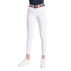 Calças de competição Tommy Hilfiger Equestrian Geneva mulher com grip nos joelhos Branco óptico Calças de competição Tommy Hilfiger Equestrian Geneva mulher com grip nos joelhos Branco óptico