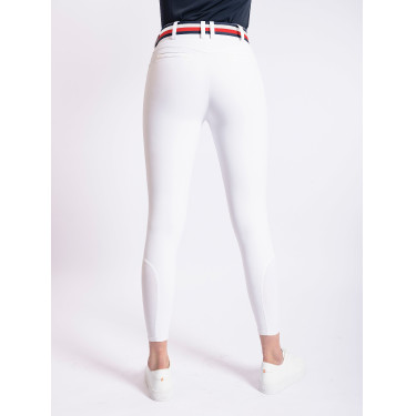 Calças de competição Tommy Hilfiger Equestrian Geneva mulher com grip nos joelhos Branco óptico Calças de competição Tommy Hilfiger Equestrian Geneva mulher com grip nos joelhos Branco óptico