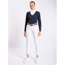 Calças de competição Tommy Hilfiger Equestrian Geneva mulher com grip nos joelhos Branco óptico Calças de competição Tommy Hilfiger Equestrian Geneva mulher com grip nos joelhos Branco óptico