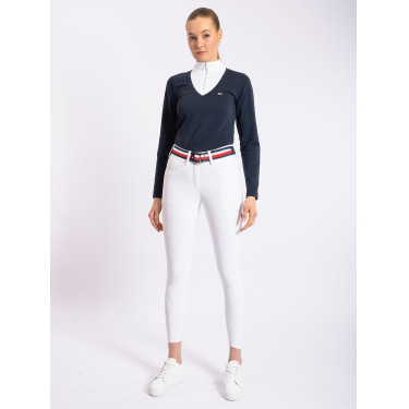 Calças de competição Tommy Hilfiger Equestrian Geneva mulher com grip nos joelhos Branco óptico Calças de competição Tommy Hilfiger Equestrian Geneva mulher com grip nos joelhos Branco óptico