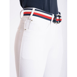 Calças de competição Tommy Hilfiger Equestrian Geneva mulher com grip nos joelhos Branco óptico Calças de competição Tommy Hilfiger Equestrian Geneva mulher com grip nos joelhos Branco óptico