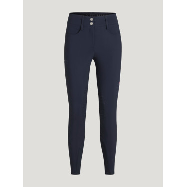 Calças Tommy Hilfiger Equestrian Victoria com grip nos joelhos para mulher Céu do deserto Azul Calças Tommy Hilfiger Equestrian Victoria com grip nos joelhos para mulher Céu do deserto Azul