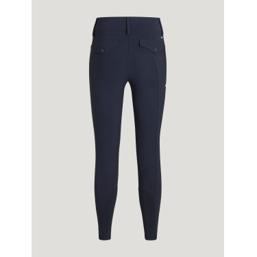 Calças Tommy Hilfiger Equestrian Victoria com grip nos joelhos para mulher Céu do deserto Azul Calças Tommy Hilfiger Equestrian Victoria com grip nos joelhos para mulher Céu do deserto Azul