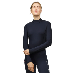 Polo de gola alta Tommy Hilfiger Equestrian Ava feminino Céu do deserto Azul Polo de gola alta Tommy Hilfiger Equestrian Ava feminino Céu do deserto Azul