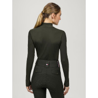 Polo de gola alta Tommy Hilfiger Equestrian Ava feminino Céu do deserto Azul