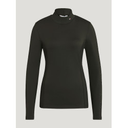Polo de gola alta Tommy Hilfiger Equestrian Ava feminino Preto