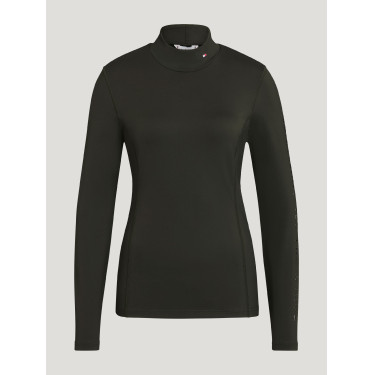 Polo de gola alta Tommy Hilfiger Equestrian Ava feminino Preto