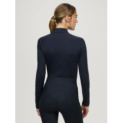 Polo de inverno de manga comprida Tommy Hilfiger Equestrian 1/4 zip Beth mulher Céu do deserto Azul Polo de inverno de manga comprida Tommy Hilfiger Equestrian 1/4 zip Beth mulher Céu do deserto Azul