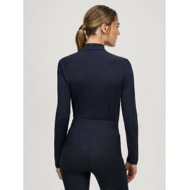 Polo de inverno de manga comprida Tommy Hilfiger Equestrian 1/4 zip Beth mulher Céu do deserto Azul Polo de inverno de manga comprida Tommy Hilfiger Equestrian 1/4 zip Beth mulher Céu do deserto Azul